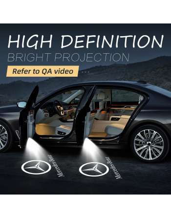 4 pcs Car door light logo for Mercedes Benz, SENJWARM LED Car Door welcome Light projection