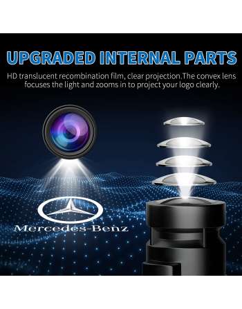 4 pcs Car door light logo for Mercedes Benz, SENJWARM LED Car Door welcome Light projection