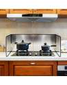 Grease Splatter Guard for Stove 3 Sided Stainless Steel Backsplash Behind Stove Foldable Splash Shield Panel