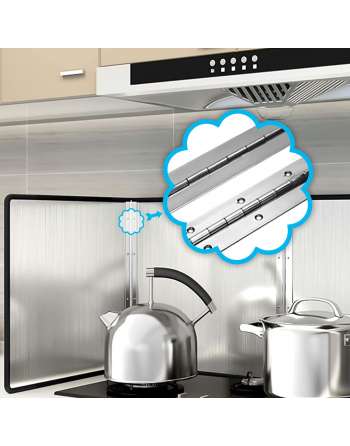 Grease Splatter Guard for Stove 3 Sided Stainless Steel Backsplash Behind Stove Foldable Splash Shield Panel