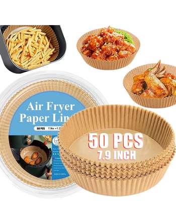 100 Pcs Air Fryer Liners with Wooden Tong, 7.9 Inch Disposable Air Fryer  Paper Liners Silicon Coated Oil & Water-Proof Air Fryer Paper Liners, Price  $10. For USA. Interested DM me for