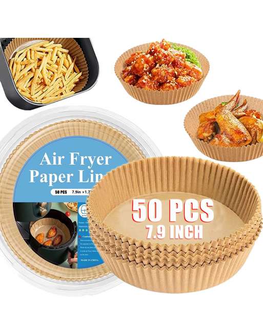 Air Fryer Disposable Paper Liner 7.9 Inch, 50 Pcs Round Air Fryer Liners