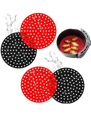 Air Fryer Silicone Liners (4 Pcs) for Ninja Foodi DZ201/DZ401, Reusable AirFryer Liners
