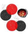 Air Fryer Silicone Liners (4 Pcs) for Ninja Foodi DZ201/DZ401, Reusable AirFryer Liners
