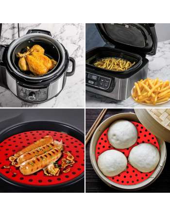 Air Fryer Silicone Liners (4 Pcs) for Ninja Foodi DZ201/DZ401, Reusable AirFryer Liners