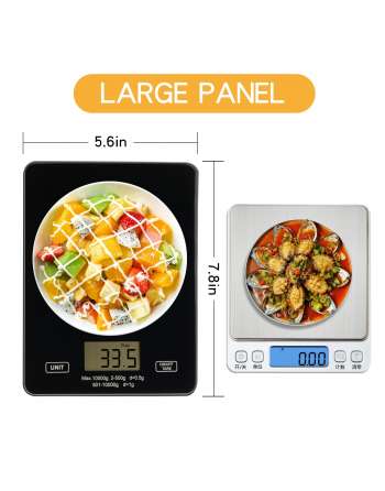 Kitchen Scale Digital Food Scale Rechargeable with Waterproof Tempered Glass Platform