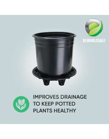 13-Inch Pot Elevators for Plants Plastic Fabric Pots Elevator Saucer Riser Tray Stand Indoor-Outdoor, 6-Pack