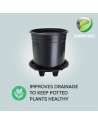 13-Inch Pot Elevators for Plants Plastic Fabric Pots Elevator Saucer Riser Tray Stand Indoor-Outdoor, 6-Pack
