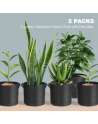 5-Pack 3 Gallon Plant Grow Bags Heavy Duty Thickened Nonwoven Fabric Pots with Handles