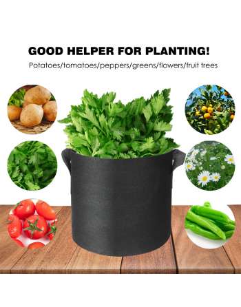 5-Pack 3 Gallon Plant Grow Bags Heavy Duty Thickened Nonwoven Fabric Pots with Handles