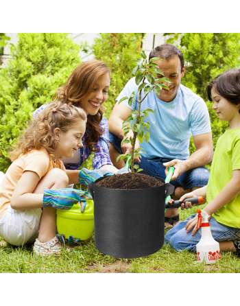 5-Pack 3 Gallon Plant Grow Bags Heavy Duty Thickened Nonwoven Fabric Pots with Handles