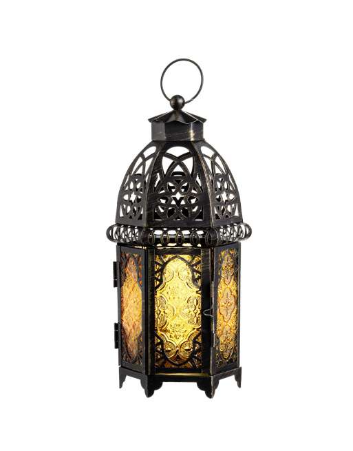 SENJWARM Vintage Large Size Decorative Candle Ramadan Lantern, 12.8 inch Moroccan Style Ramadan Hanging Lantern