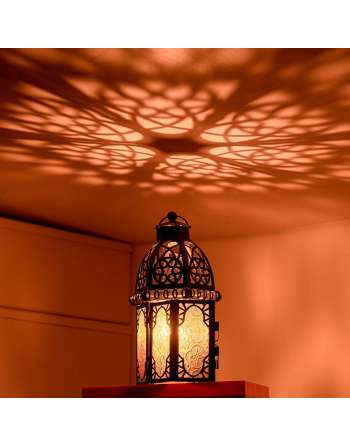 SENJWARM Vintage Large Size Decorative Candle Ramadan Lantern, 12.8 inch Moroccan Style Ramadan Hanging Lantern