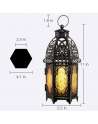 SENJWARM Vintage Large Size Decorative Candle Ramadan Lantern, 12.8 inch Moroccan Style Ramadan Hanging Lantern