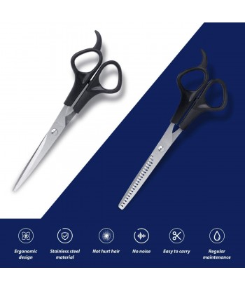 Hair Cutting Scissors Set, Stainless 3 Pcs Steel Professional Barber Salon Home Shears Kit