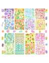 8 Sheets Scrapbook Stickers Laser Ribbon Stickers Waterproof Stickers