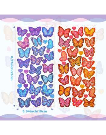 8 Sheets Scrapbook Stickers Laser Ribbon Stickers Waterproof Stickers