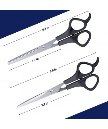 Hair Cutting Scissors Set, Stainless 3 Pcs Steel Professional Barber Salon Home Shears Kit