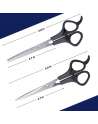 Hair Cutting Scissors Set, Stainless 3 Pcs Steel Professional Barber Salon Home Shears Kit