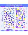 8 Sheets Scrapbook Stickers Laser Ribbon Stickers Waterproof Stickers