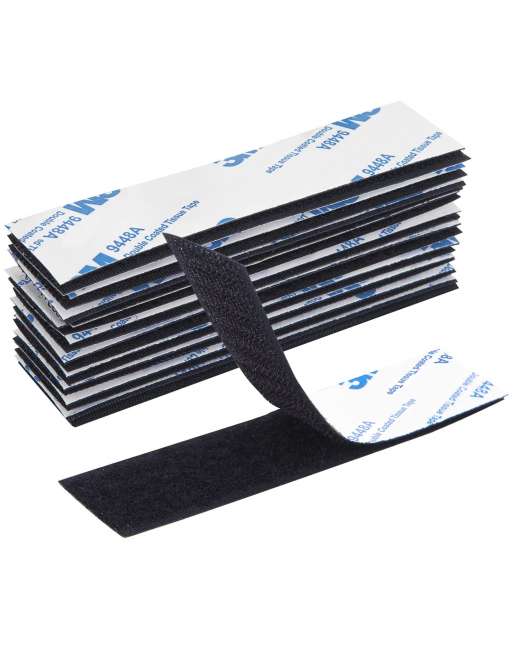 15Pairs Upgrade Hook Loop Strips with Adhesive, 1 x 4 Inch Heavy Duty Mounting Tape