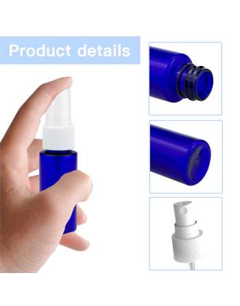 Blue Spray Bottles PET Empty Fine Mist Plastic Mini Travel Bottle Set