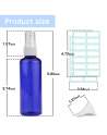 Blue Spray Bottles PET Empty Fine Mist Plastic Mini Travel Bottle Set