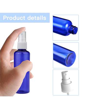 Blue Spray Bottles PET Empty Fine Mist Plastic Mini Travel Bottle Set