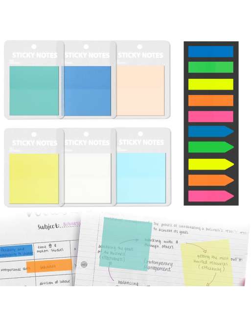 Clear Sticky Notes, Transparent Sticky Note Pads, Translucent Colored Stickies Notes