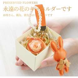 [SENJWARM] Preserved Flower Keychain Cute Rabbit Pendant Never Withers Flowers Women Female Friends Gift Girlfriend Wife