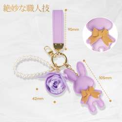 [SENJWARM] Preserved Flower Keychain Cute Rabbit Pendant Never Withers Flowers