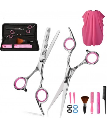 Hair Cutting Shears Set, Premium Stainless Steel 12PCS Hairdressing Shears Kit for Barber, Salon, Home