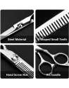 Hair Cutting Shears Set, Premium Stainless Steel 12PCS Hairdressing Shears Kit for Barber, Salon, Home