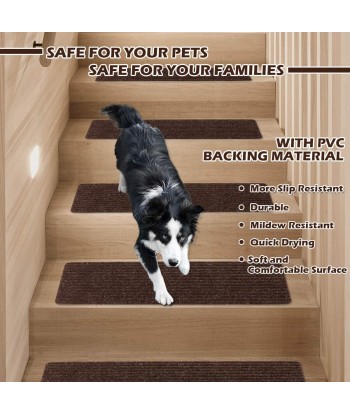 Stair Treads Non-Slip Carpet Indoor Set of 15 Treads Stair Rugs Mats Rubber Backing (30 x 8 inch)