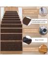 Stair Treads Non-Slip Carpet Indoor Set of 15 Treads Stair Rugs Mats Rubber Backing (30 x 8 inch)