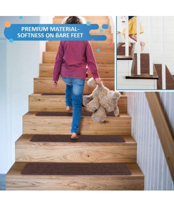 Stair Treads Non-Slip Carpet Indoor Set of 15 Treads Stair Rugs Mats Rubber Backing (30 x 8 inch)
