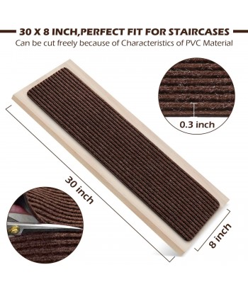 Stair Treads Non-Slip Carpet Indoor Set of 15 Treads Stair Rugs Mats Rubber Backing (30 x 8 inch)