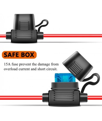 3.2 FT 12V SAE to O Ring Terminal Quick Disconnect Plug & Extension Cable Cord Connectors Replacement Charging Cables