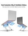 Laptop Stand, Ergonomic Laptop Holder with Heat Vent, Height Adjustable, Aluminum Multi-Angle Laptop Riser Compatible
