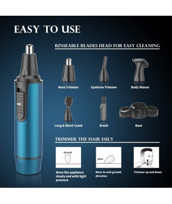 Ear Nose Hair Trimmer Eyebrow Facial Trimmer Clipper for Men and Women, IPX7 Waterproof