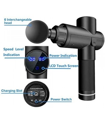 Massage Gun Deep Tissue Massager - Percussion Massager Gun  Deep Tissue Portable Body Muscle Massager Gun