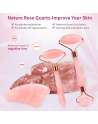 Jade Roller Face Roller and Gua Sha Set for Neck, Body, Face, Natural Rose Quartz Anti-Aging Massager to Repair Skin