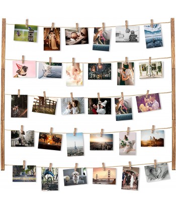 Hanging Photo Display for Wall Decor 30.7X 26 Inch with 30 Clips  Picture Hangers Hanging Display Frames for Party/Home