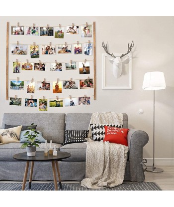 Hanging Photo Display for Wall Decor 30.7X 26 Inch with 30 Clips  Picture Hangers Hanging Display Frames for Party/Home