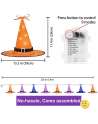 Halloween Witch Hat String Lights Decorations 8Pcs, 8 Modes Halloween Décor for Outdoor, Yard, Indoor, Tree