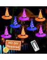 Halloween Witch Hat String Lights Decorations 8Pcs, 8 Modes Halloween Décor for Outdoor, Yard, Indoor, Tree