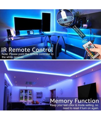 LED Strip Lights, 32.8 ft RGB WiFi Controller Led Light Strip 5050 SMD IP65 Waterproof RGB Flexible Light Strip Kit