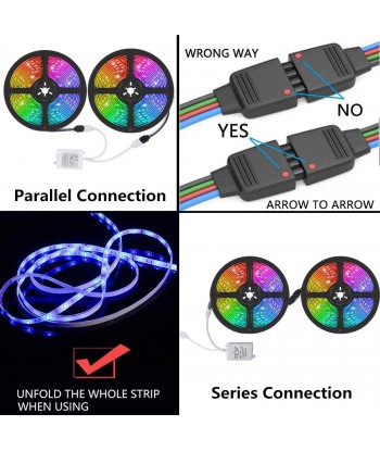 LED Strip Lights, 32.8 ft RGB WiFi Controller Led Light Strip 5050 SMD IP65 Waterproof RGB Flexible Light Strip Kit