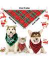 Christmas Pet Scarf Dog Bandana Classic Plaid Triangle Bibs Snowflake Pet Kerchief for Small Medium Large Dogs Cats 10 PCS