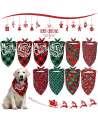 Christmas Pet Scarf Dog Bandana Classic Plaid Triangle Bibs Snowflake Pet Kerchief for Small Medium Large Dogs Cats 10 PCS